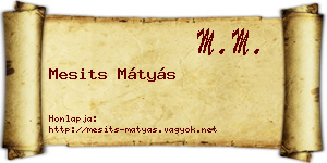 Mesits Mátyás névjegykártya