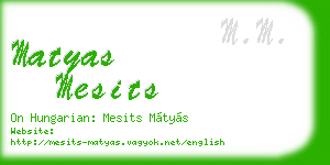 matyas mesits business card